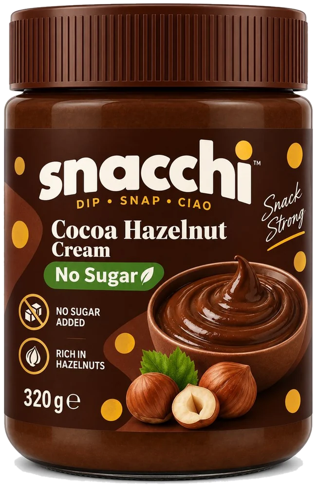 Snacchi Cocoa Hazelnut No Sugar jar